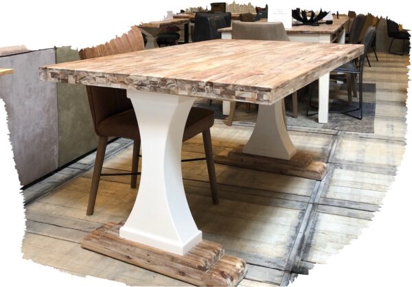 Kan weerstaan Krachtig Generaliseren Landelijke tafel met kolompoten 180 cm - Ans Woonshop